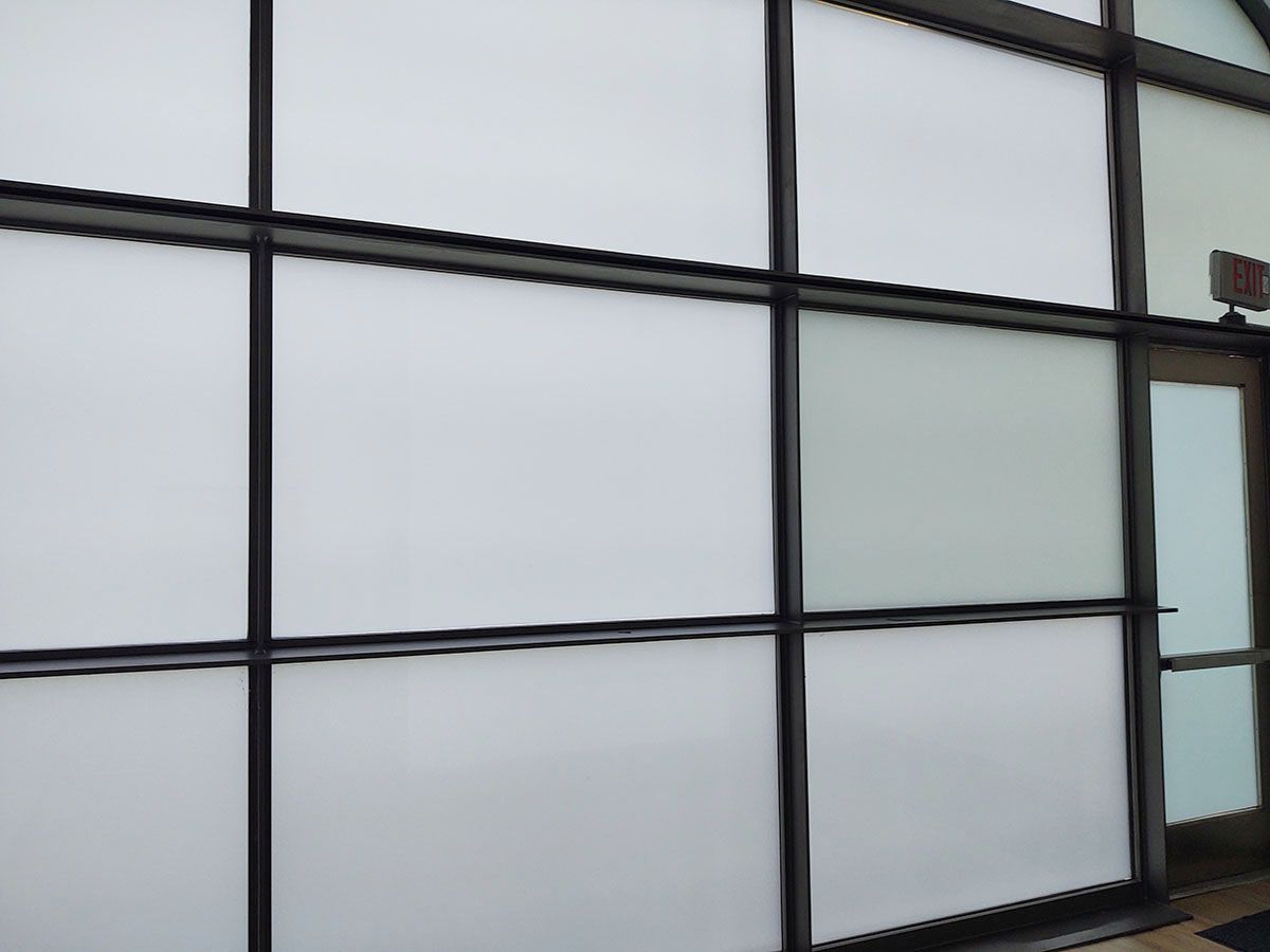close-up view of interior window tint