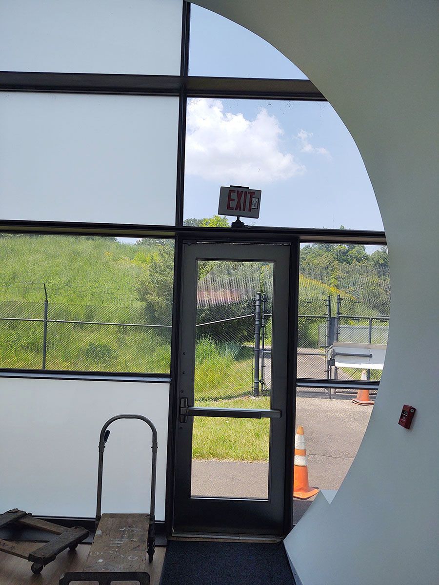 transparent glass door