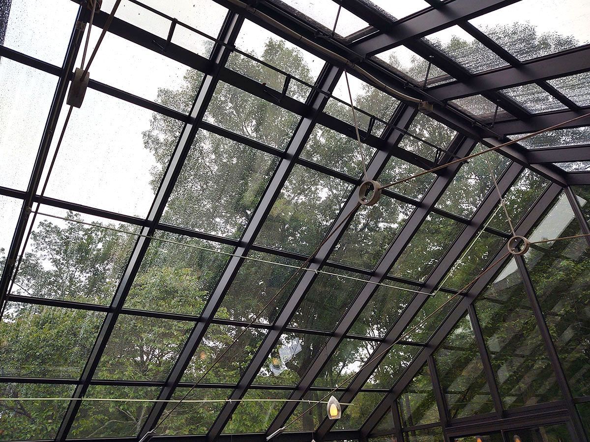 sunroom's glass roof
