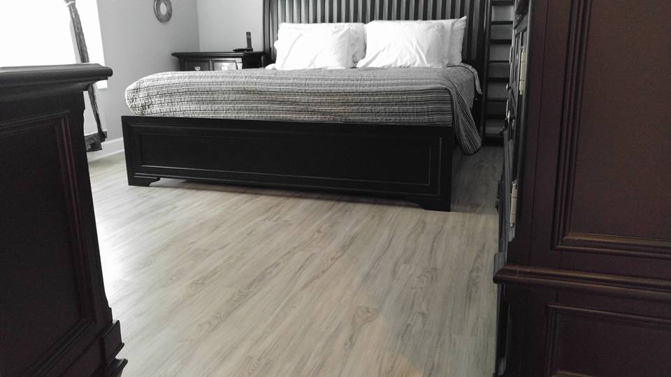 Bedroom interior with hardwood flooring