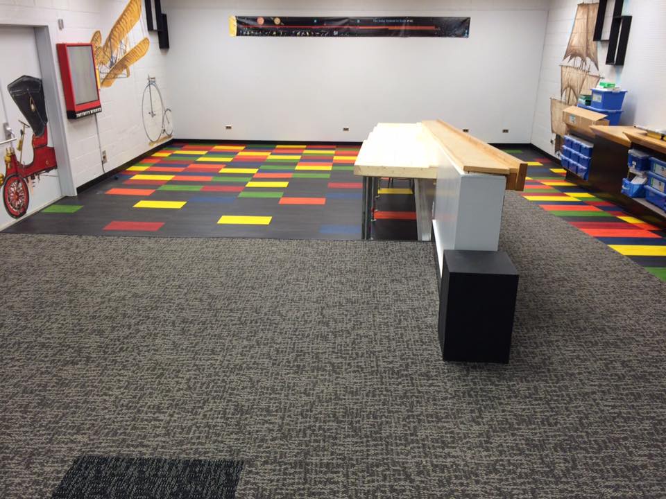Office Tiles and carpet