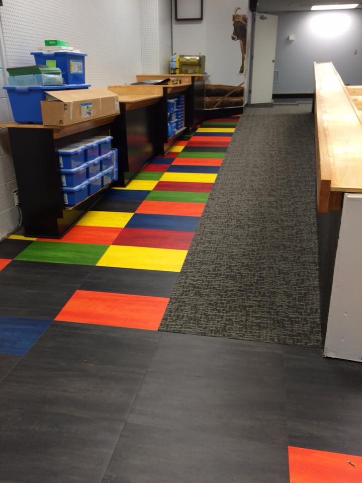 Office Tiles and carpet