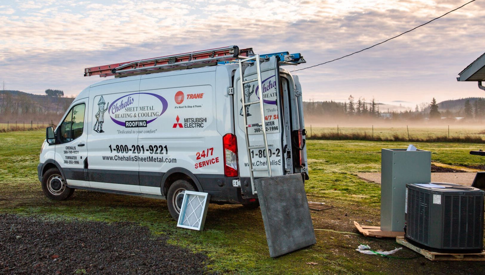 The Chronicle Chehalis Sheet Metal gifts a new heating system to Toledo, WA resident. 
