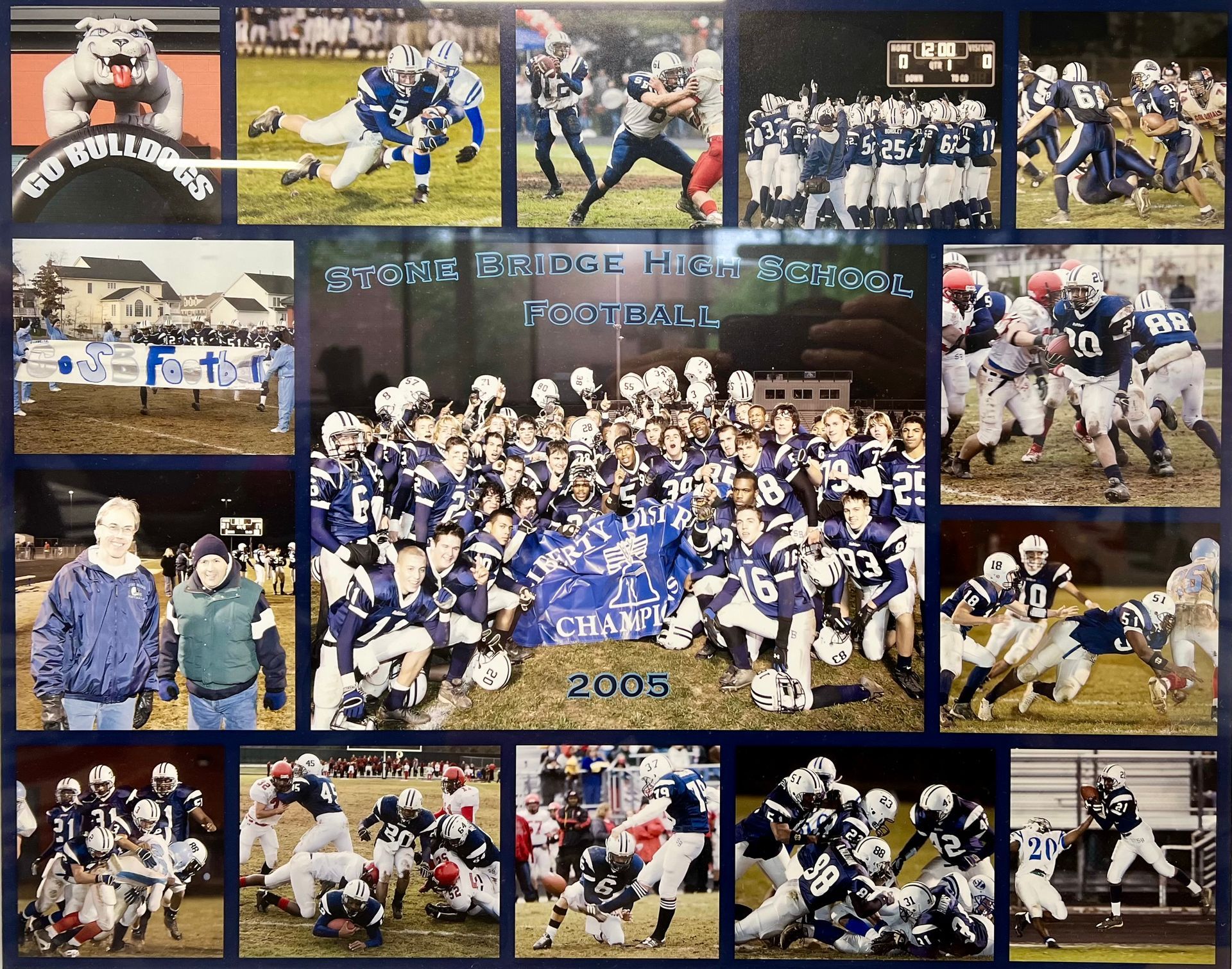 A collage of photos of a football team from 2005
