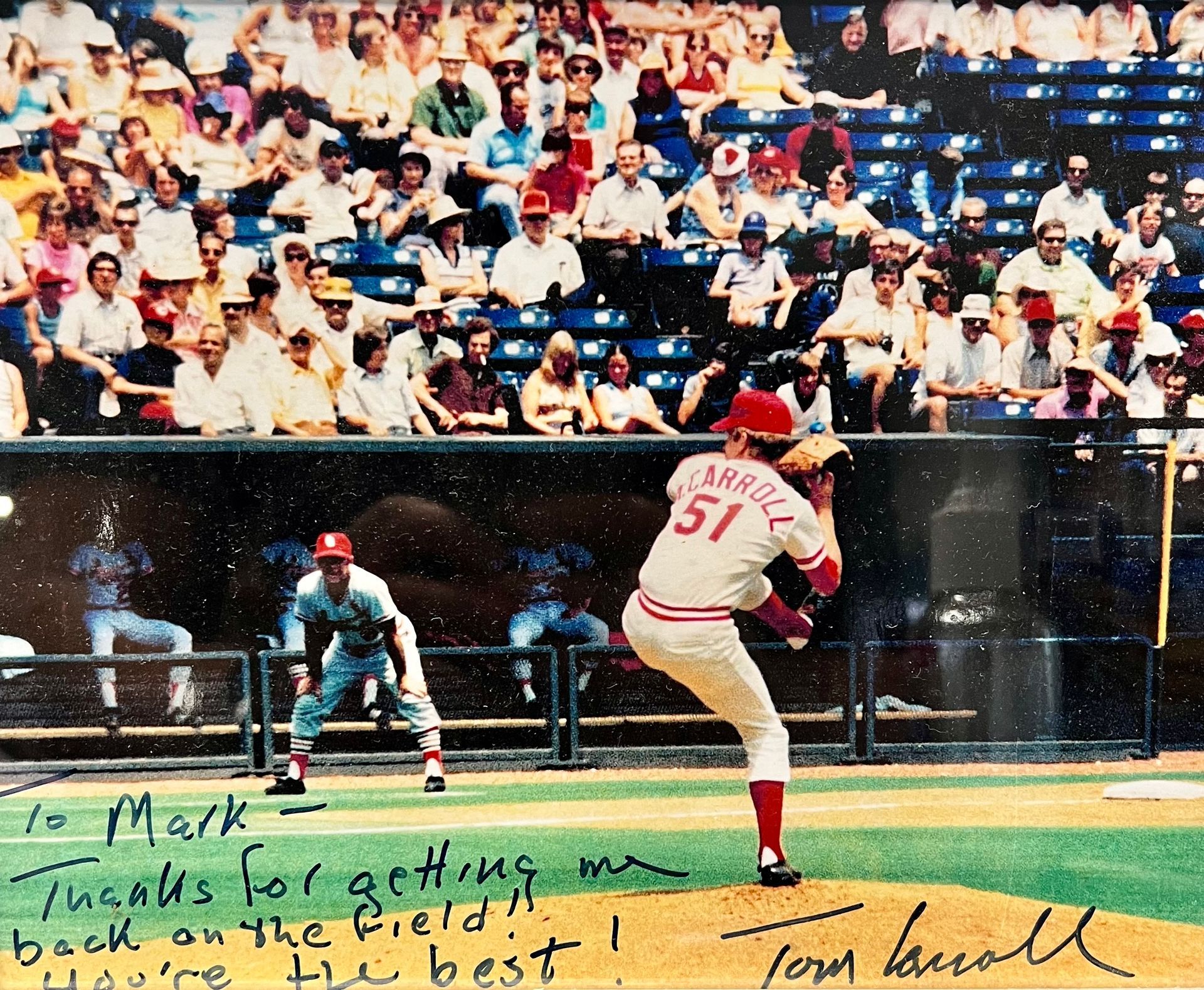 A baseball player with the number 51 on his jersey