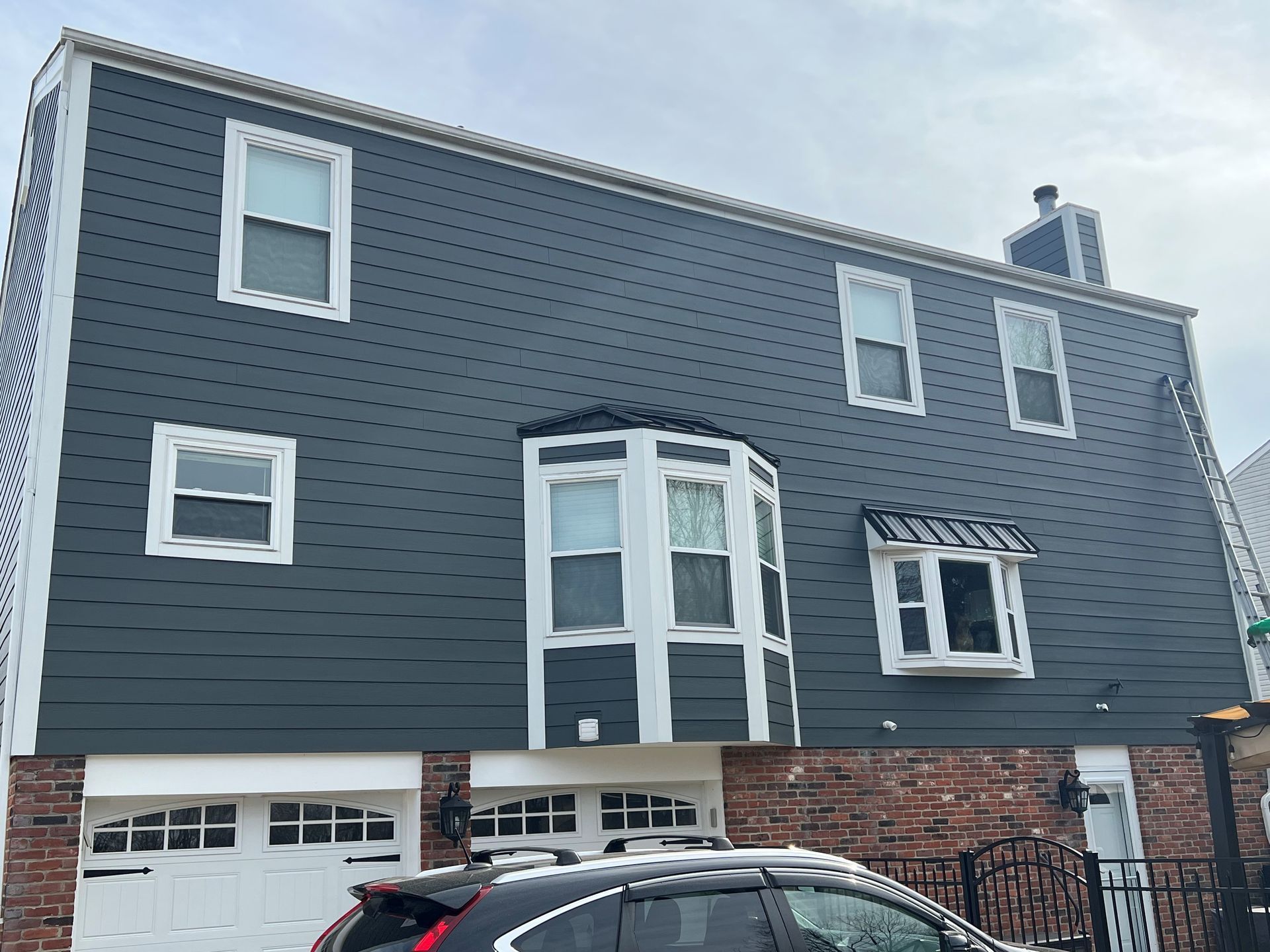 house with gray and white exterior