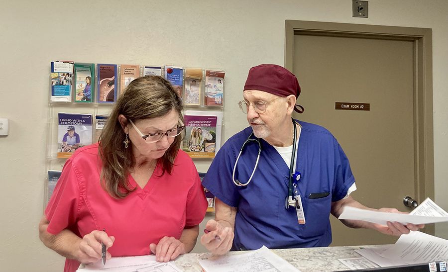 Doctor and medical staff