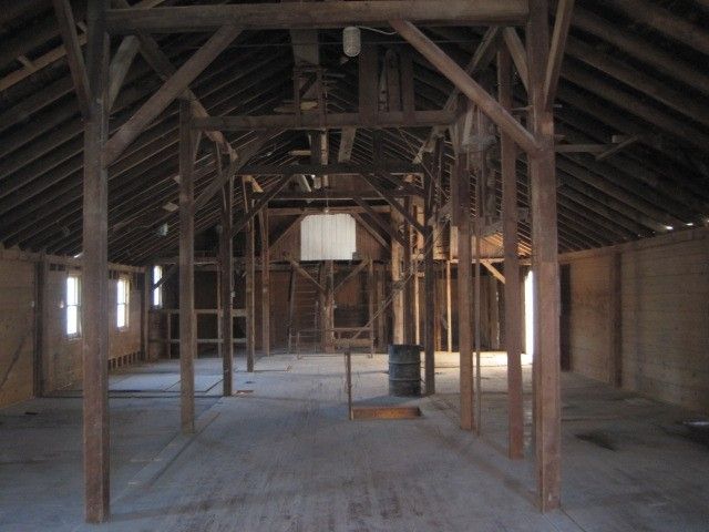 The inside of the old feed mill