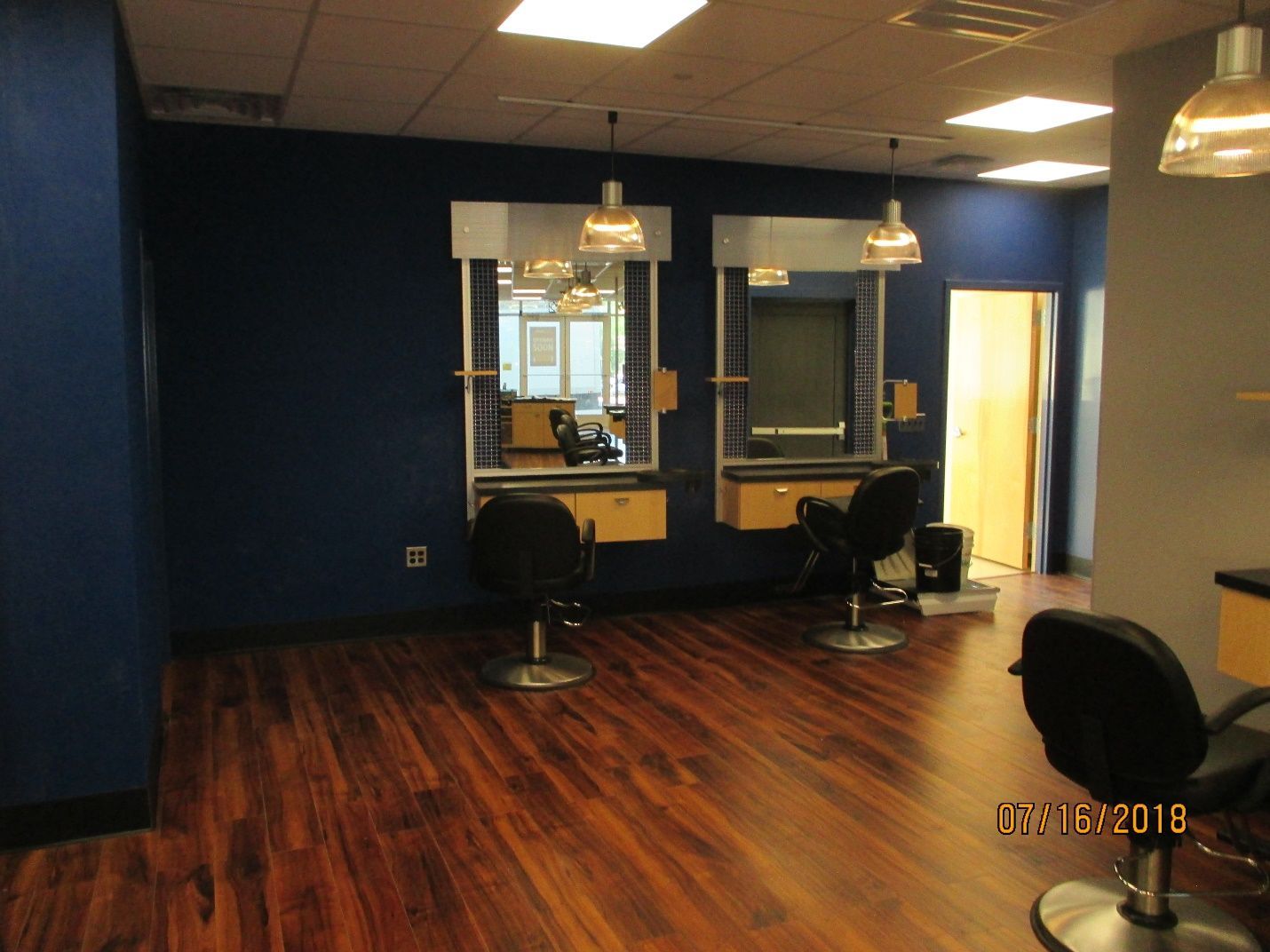 A picture of a hair salon was taken in 2018.