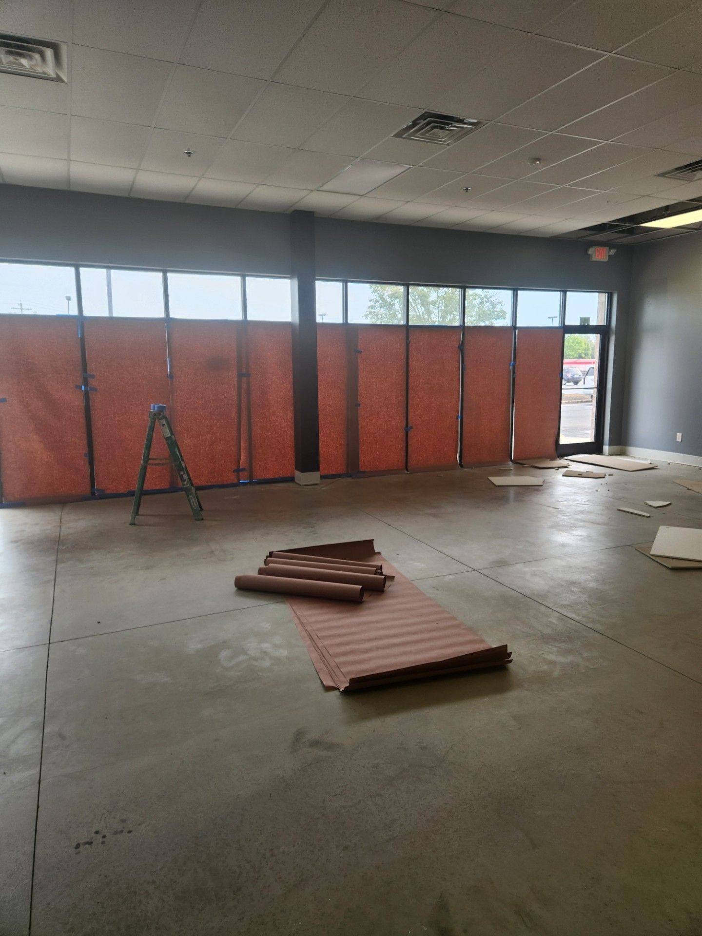 There is a ladder in the middle of the room.