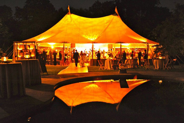 White tent at night