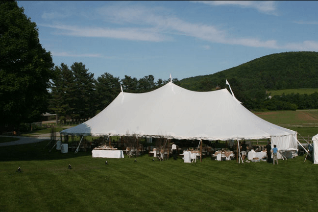 White sailcloth tents