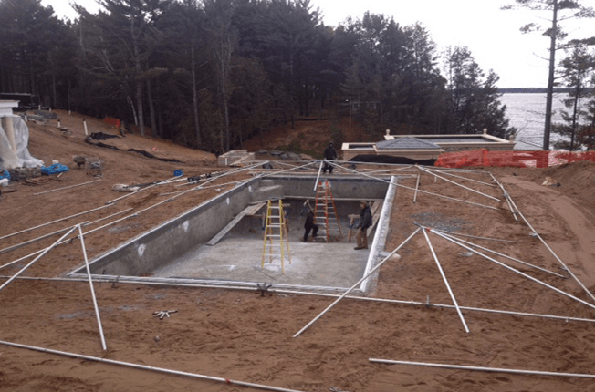 Construction tent building