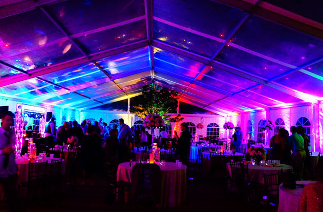 Tent rental at night