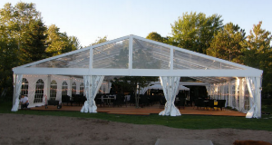 White tent for outdoor parties