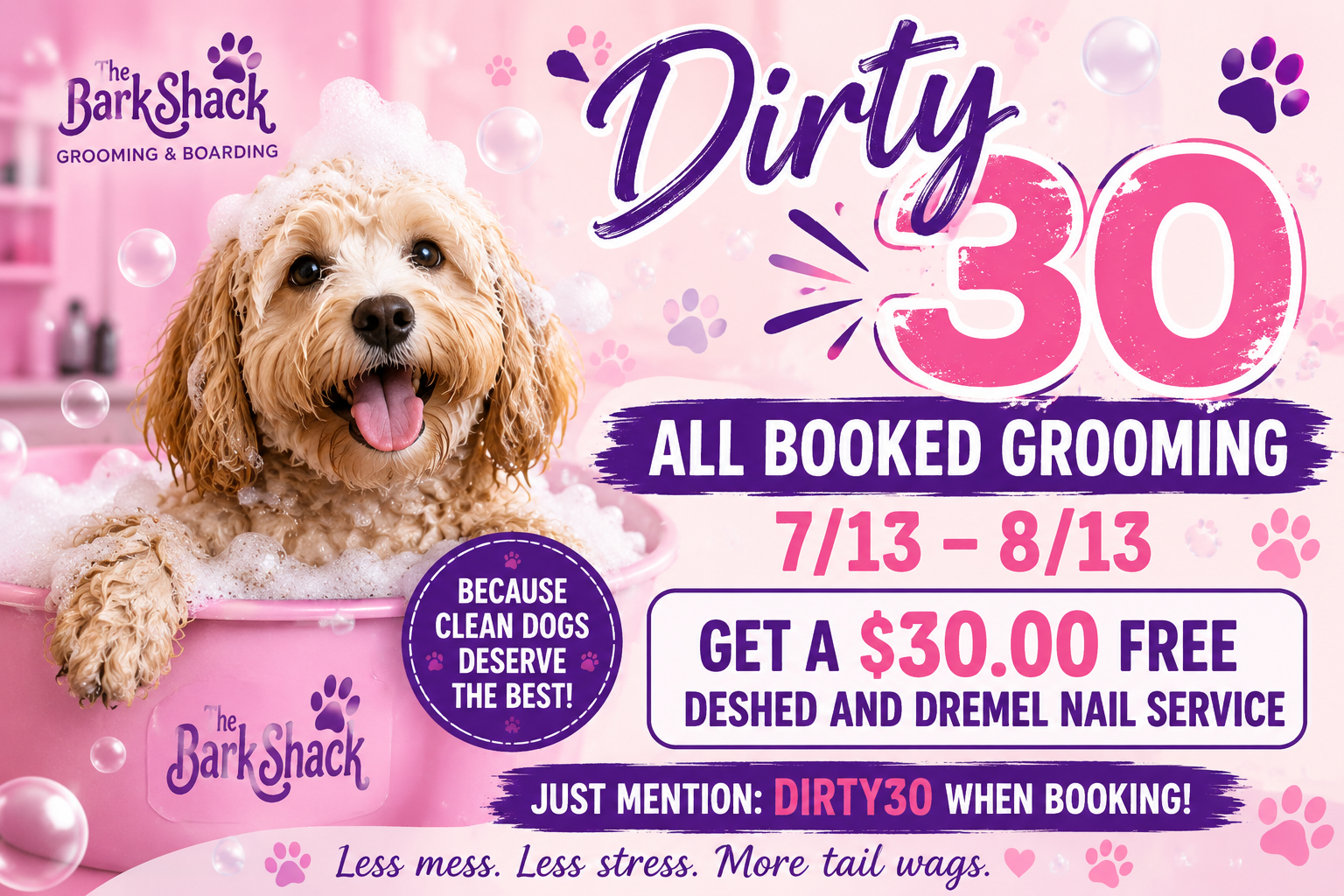 Dirty 30 All Booked Grooming