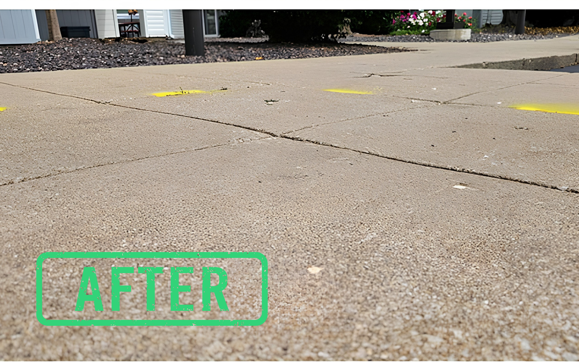 pavement with a yellow curb
