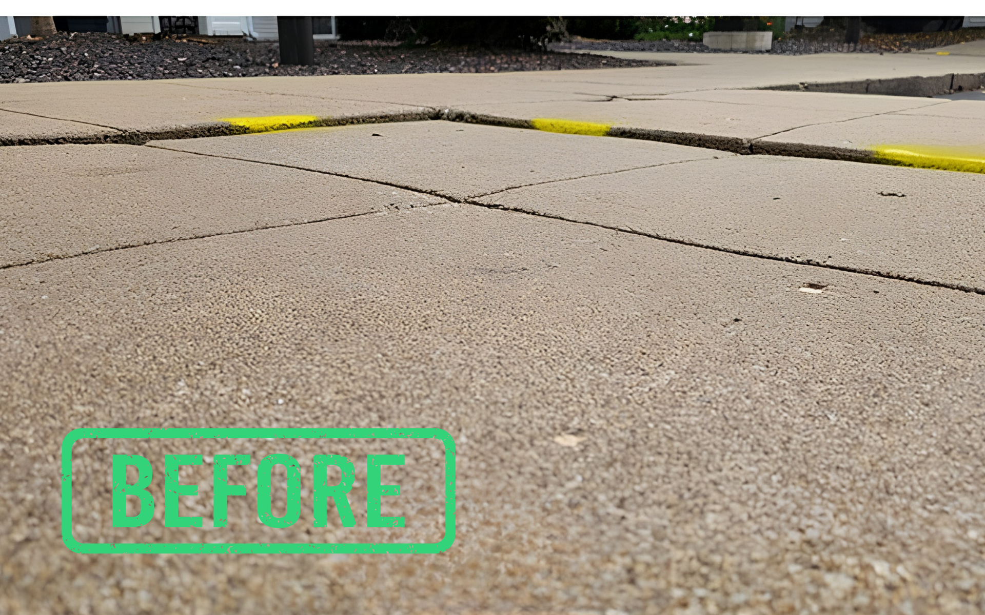 pavement with a yellow curb