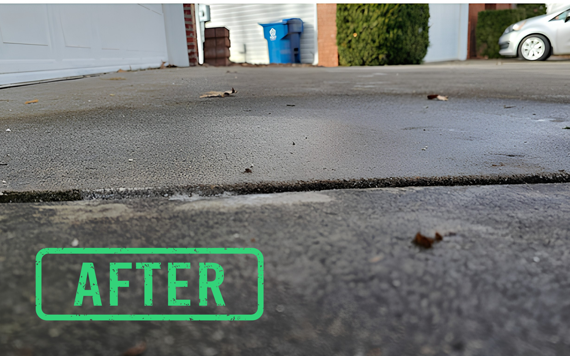 Cracked driveway pavement