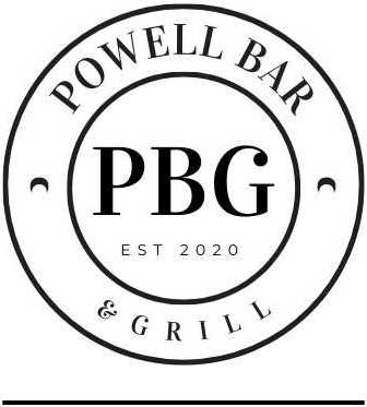 Powell Bar & Grill logo: a circular design with 