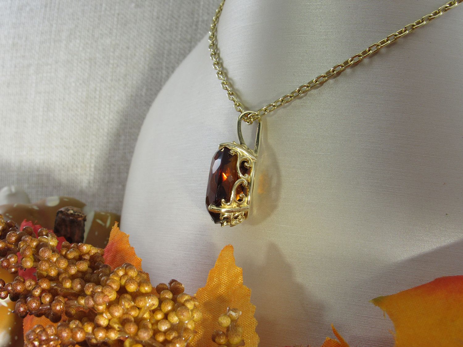 A close up of a necklace