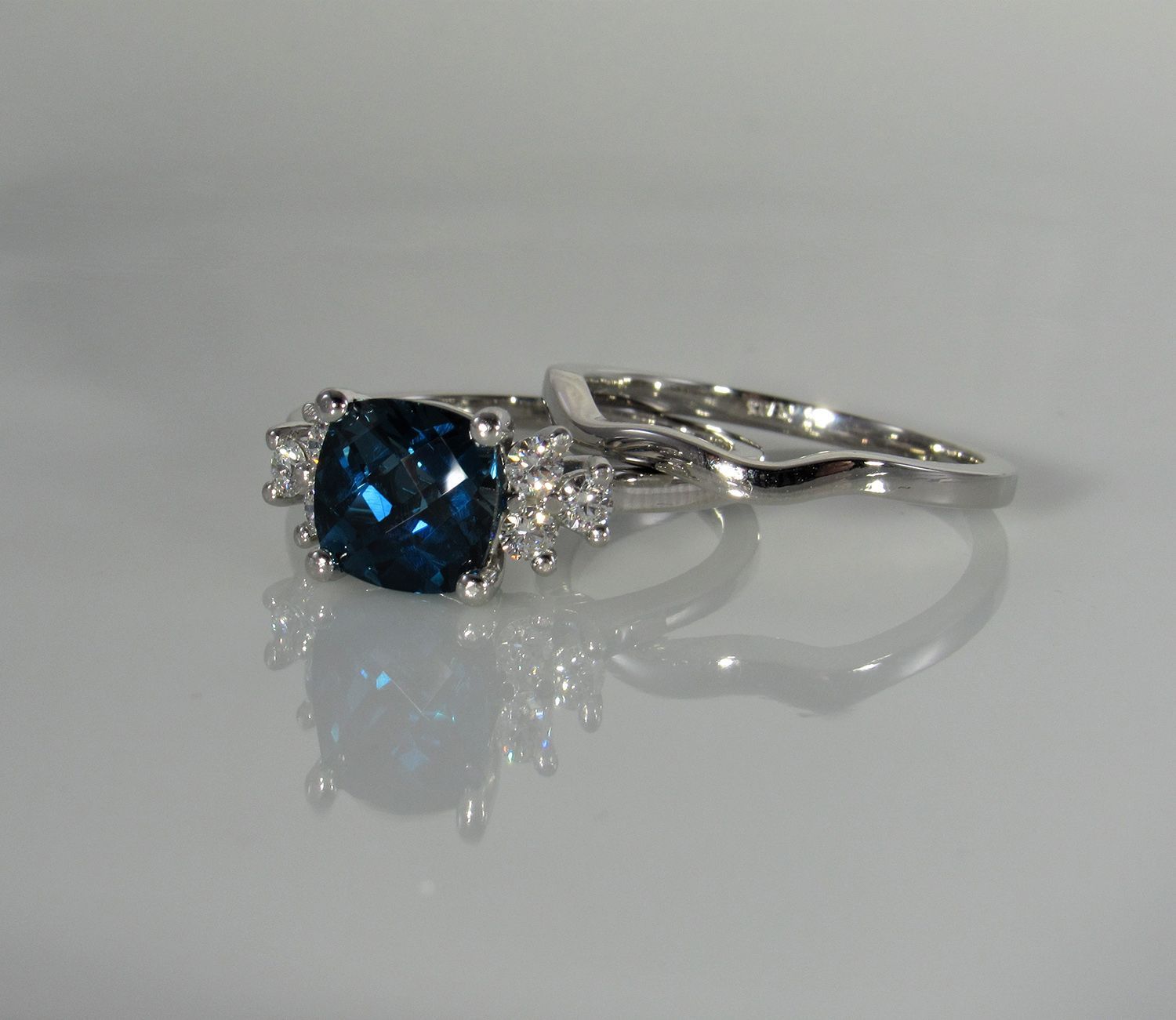 A couple of rings sitting on top of each other on a table