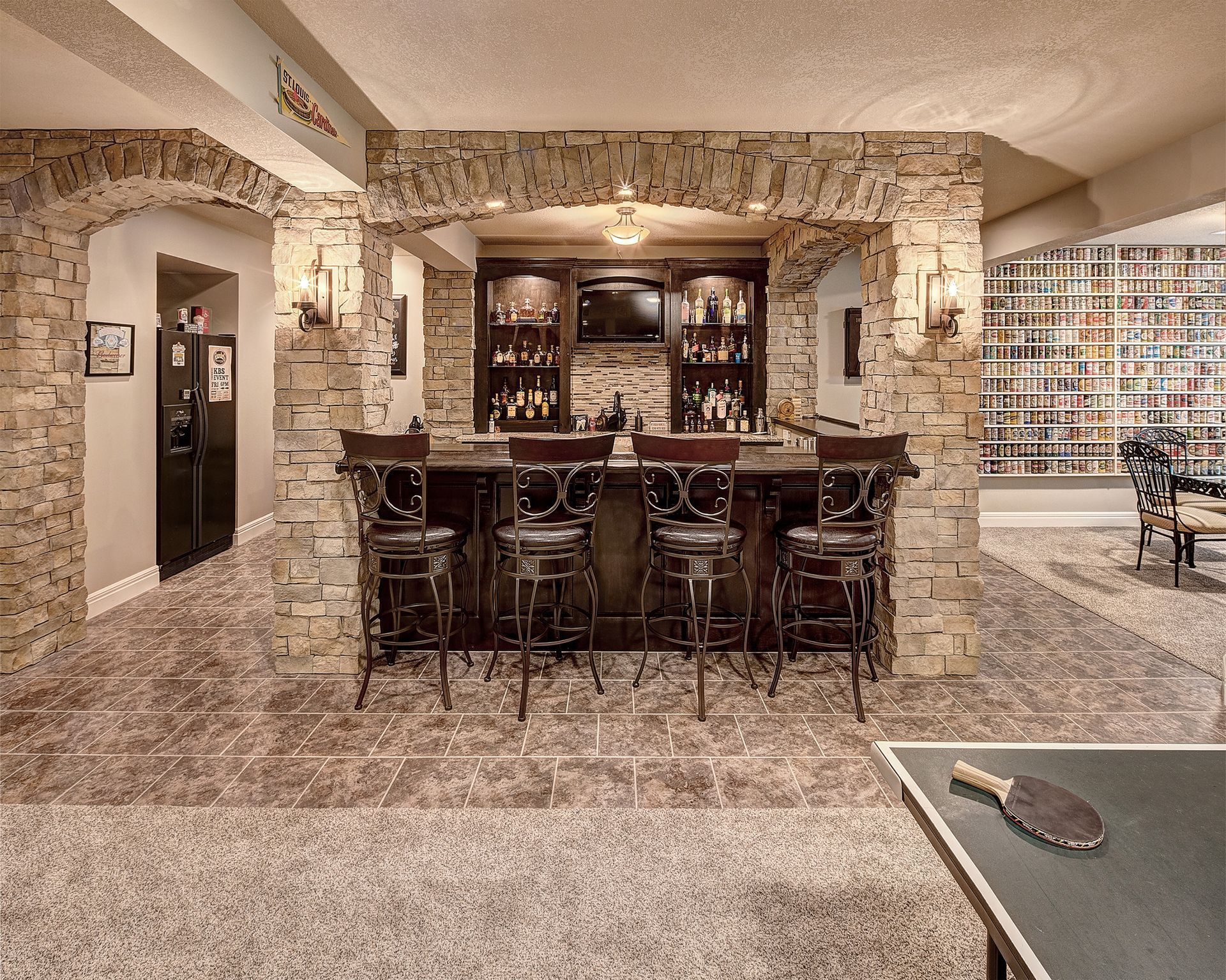 Bar with stone accents