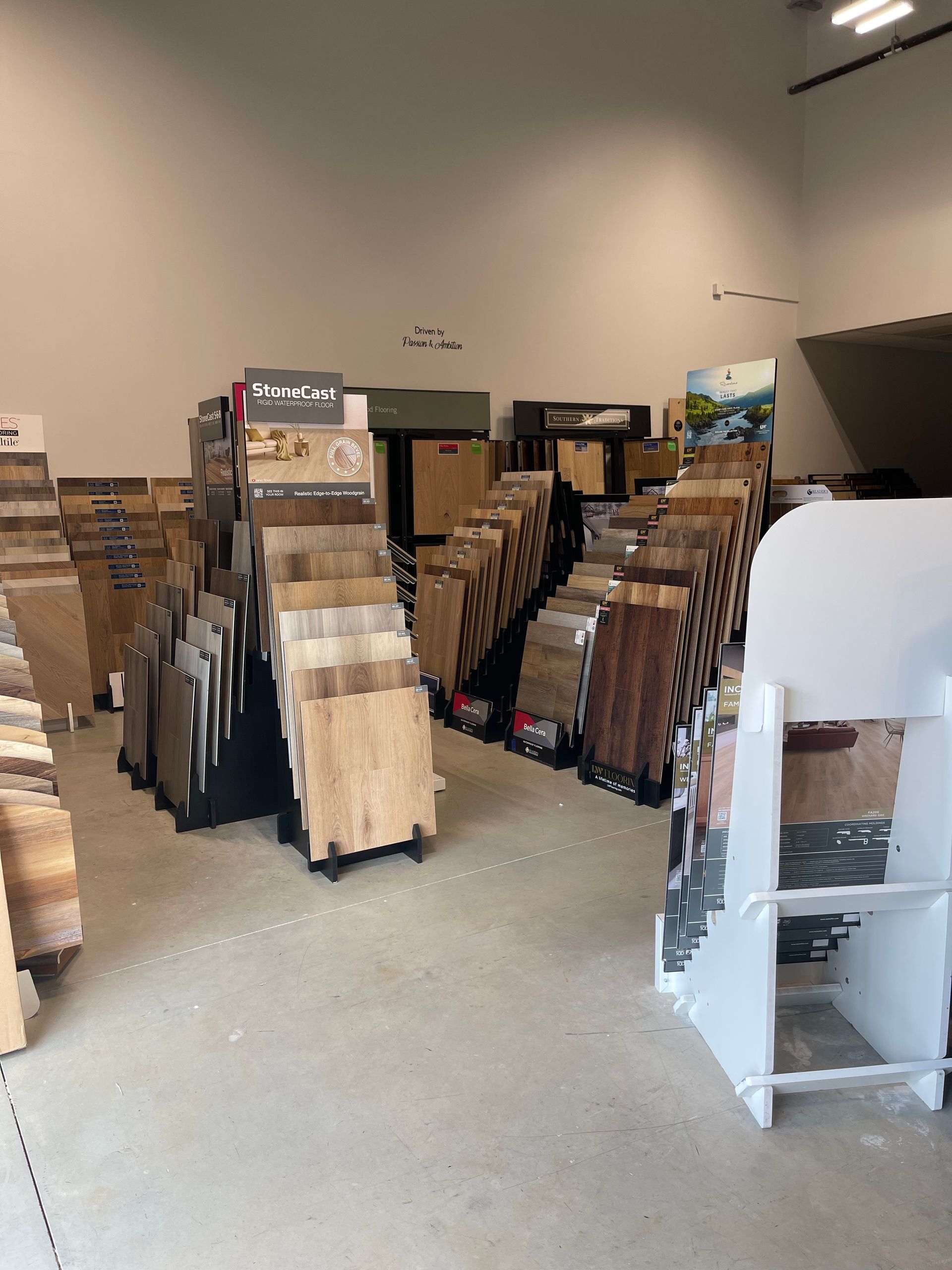 A large room filled with lots of tiles on display.