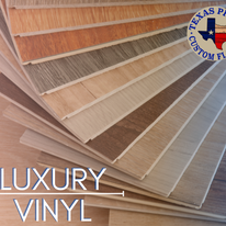 A display of luxury vinyl flooring from texas