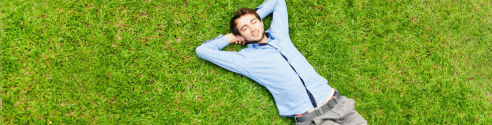 Man Relaxing on a Lawn