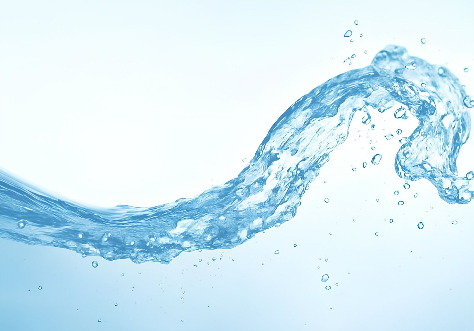 Blue water wave splashing on a white background