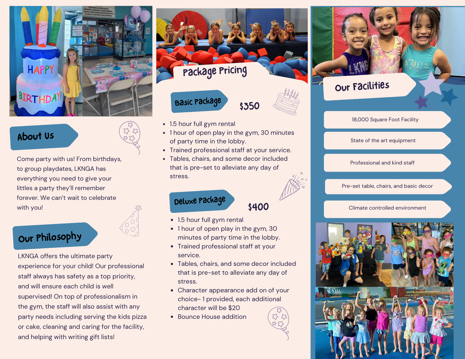 Birthday Parties Package page 2