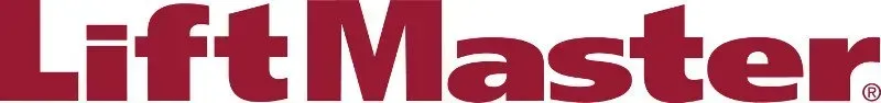 LiftMaster logo in dark red.
