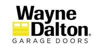 Wayne Dalton Garage Doors logo with yellow garage icon.