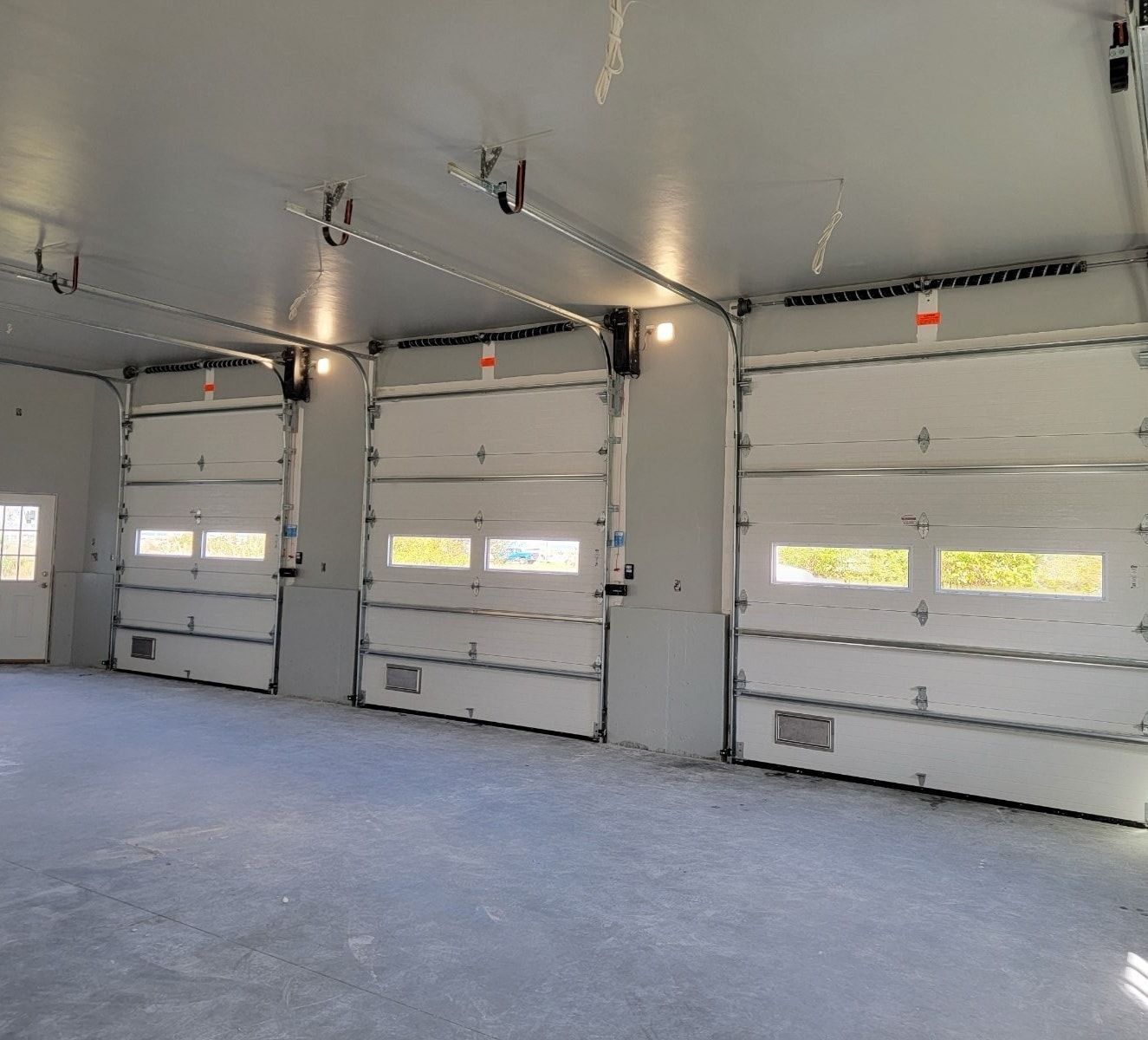 White garage doors