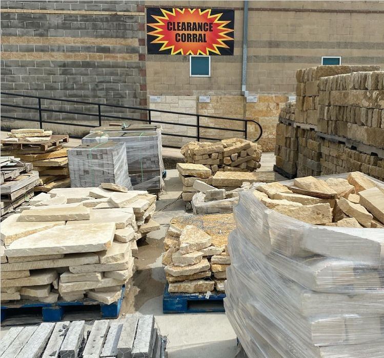 A warehouse with a sign that says clearance coral