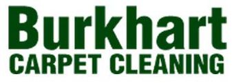 Burkhart Carpet Cleaning logo in dark green text on a white background