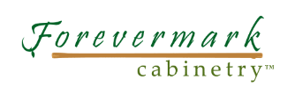 Forevermark cabinetry logo with green text and a brown horizontal line.