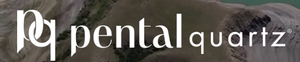 Pental Quartz logo on a blurred background. The logo has white letters.