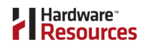 Hardware Resources logo. The letter H in black with a red angle, next to the company name in black and red.