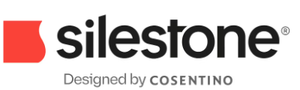 Silestone logo with red square and text 