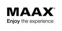 the logo for maax is black and white and says `` enjoy the experience '' .