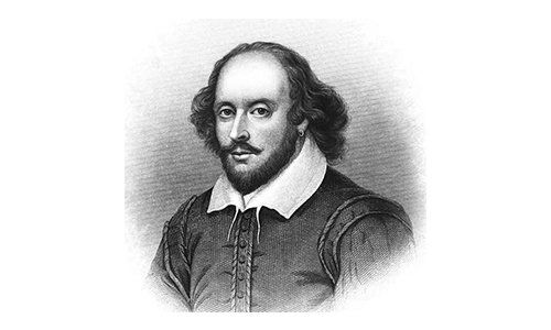 Black and white portrait of William Shakespeare