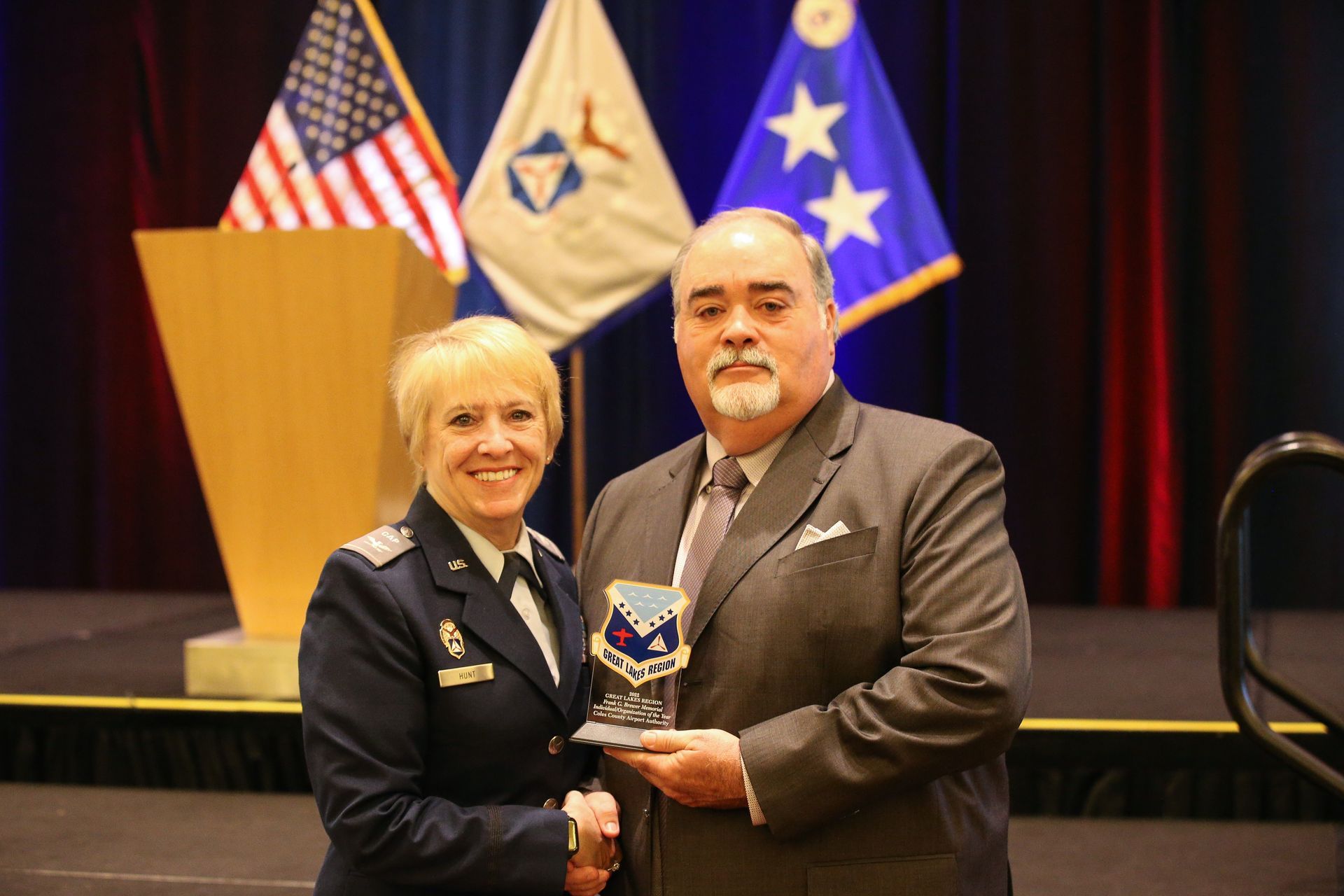 Man receiving an award