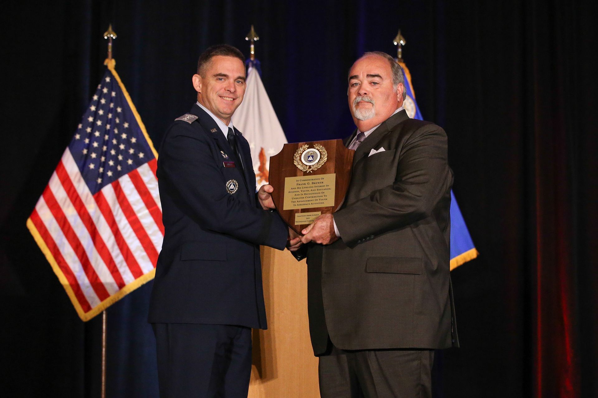Man receiving an award