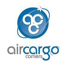 The logo for aircargo carriers is a blue circle with a plane flying around it.
