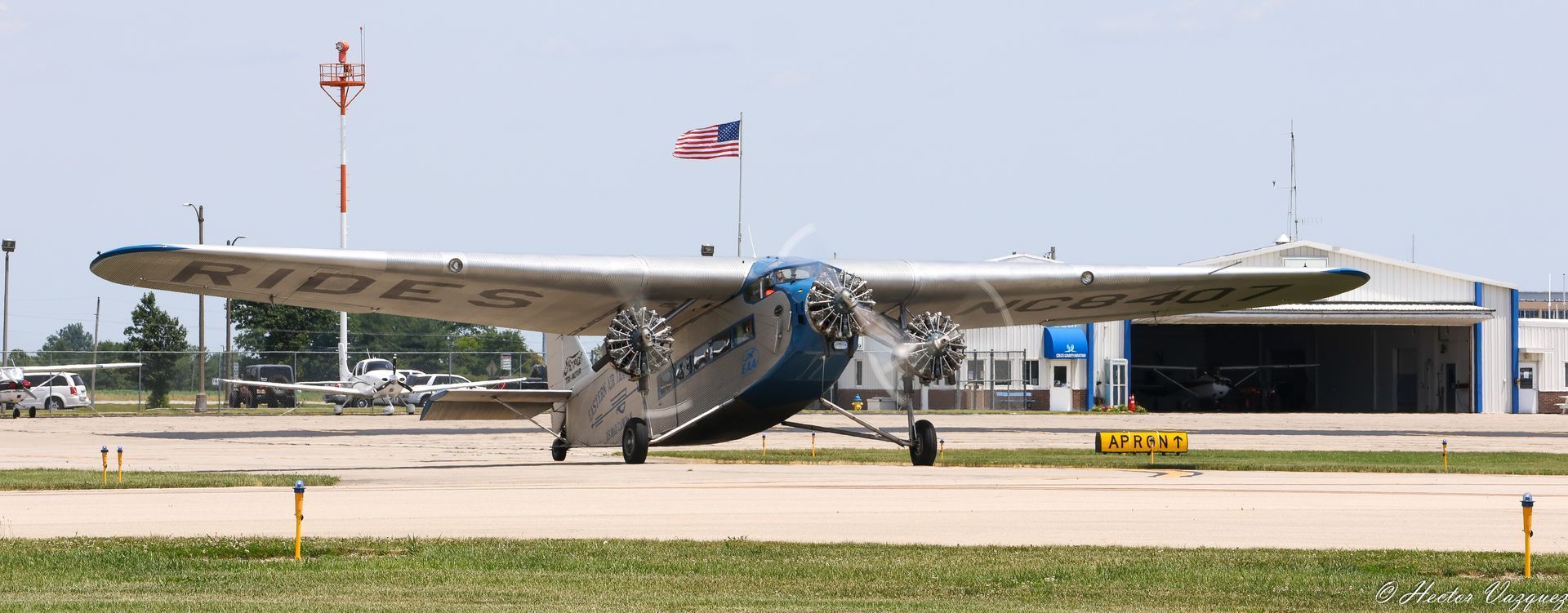 A small plane with the word rider on the side of it