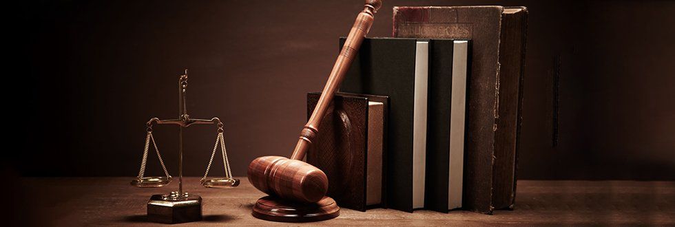Law books and gavel