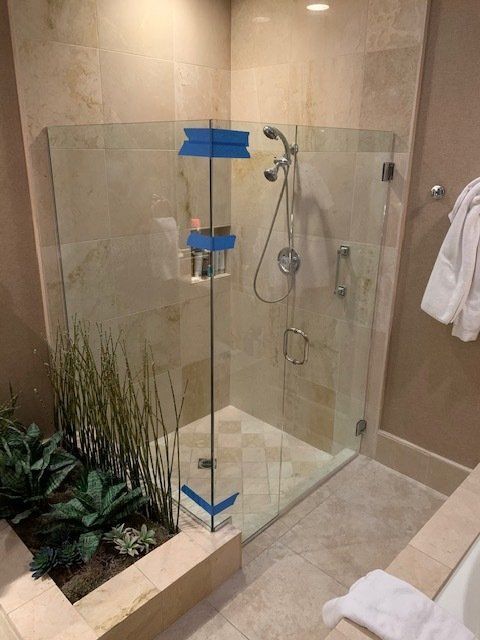 Shower door installation