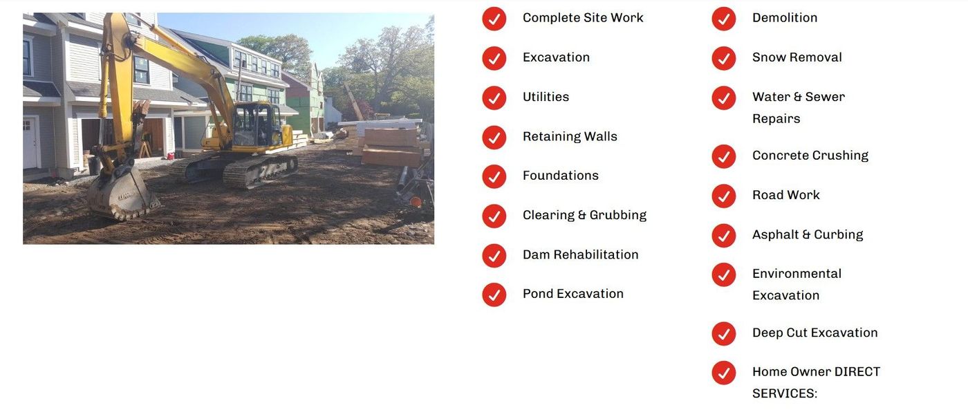 Yellow excavator on a muddy construction site beside a checklist of safety PPE items.